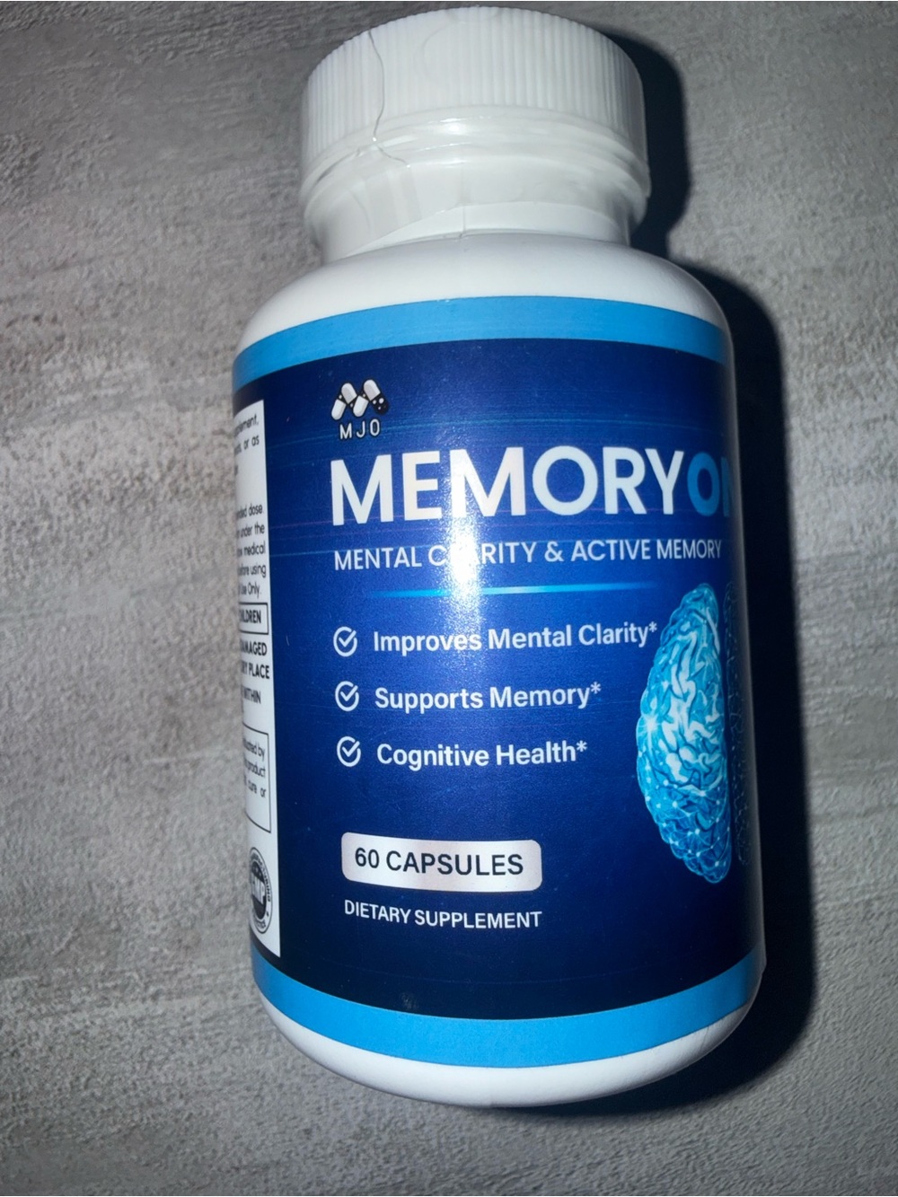 MJO MemoryON Mental Clarity Active Memory 60 Capsules 600mg GMP Lot Exp 06/2028